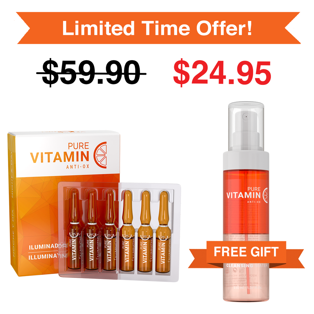 Vitamin C Concentrate (12-Pack of Ampoules) & Free Vitamin C Cleansing Water